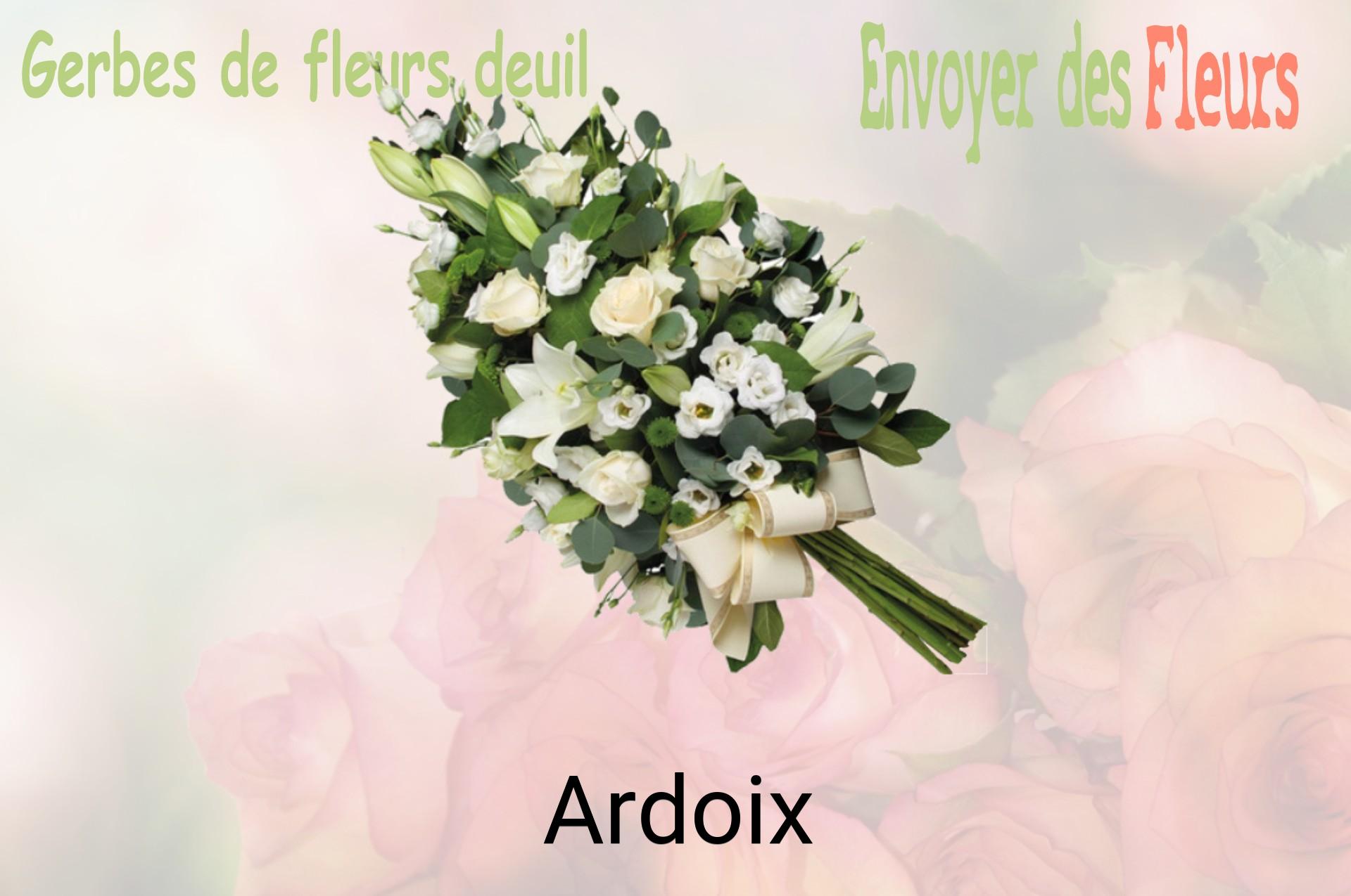 Gerbe de fleurs de deuil livrée à Ardoix
